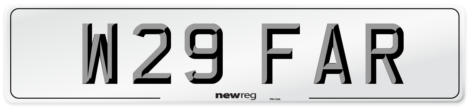 W29 FAR Number Plate from New Reg
